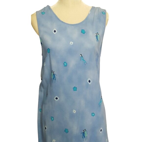 R & K Originals Dresses & Skirts - R & K Originals Women's Maxi Dress Size 12  Sleeveless Beach Blue Border Print